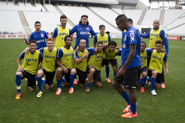 Durante o treino desta manhã na Arena Corinthians, zona leste de São Paulo. O próximo jogo da equipe será amanhã, domingo, dia 18/05 contra o Figueirense/SC, válido pela 5ª rodada do Campeonato Brasileiro de 2014