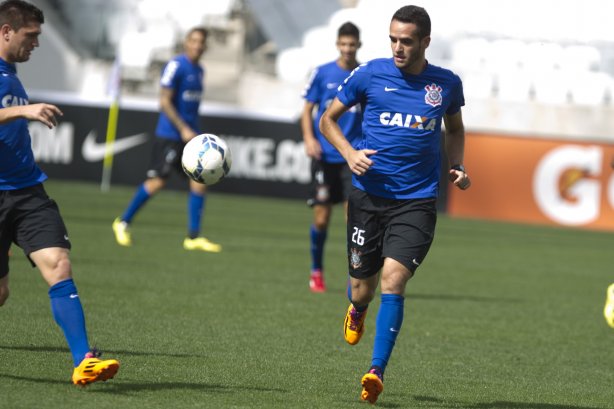 Durante o treino desta manhã na Arena Corinthians, zona leste de São Paulo. O próximo jogo da equipe será amanhã, domingo, dia 18/05 contra o Figueirense/SC, válido pela 5ª rodada do Campeonato Brasileiro de 2014