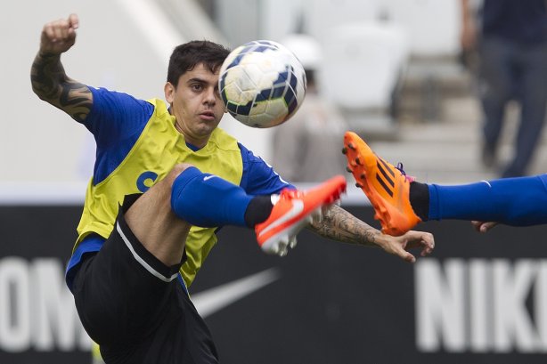 Durante o treino desta manhã na Arena Corinthians, zona leste de São Paulo. O próximo jogo da equipe será amanhã, domingo, dia 18/05 contra o Figueirense/SC, válido pela 5ª rodada do Campeonato Brasileiro de 2014