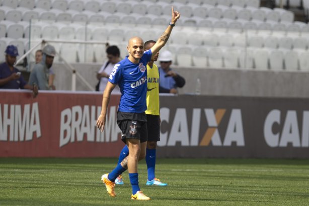 Durante o treino desta manhã na Arena Corinthians, zona leste de São Paulo. O próximo jogo da equipe será amanhã, domingo, dia 18/05 contra o Figueirense/SC, válido pela 5ª rodada do Campeonato Brasileiro de 2014