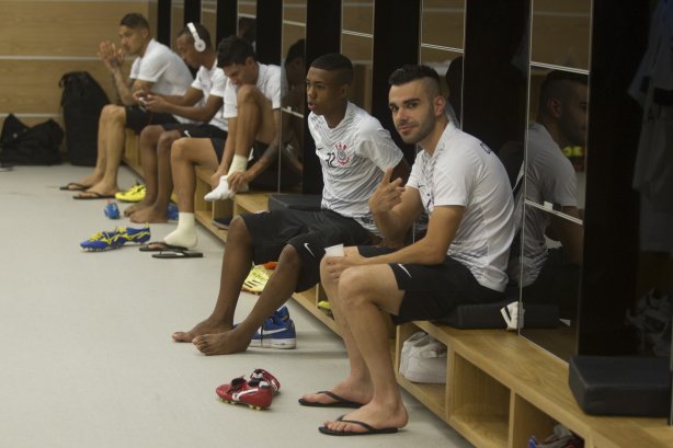 Nos vestiários antes da partida Corinthians x Figueirense/SC, realizada esta tarde na Arena Corinthians, válida pela 5ª rodada do Campeonato Brasileiro de 2014