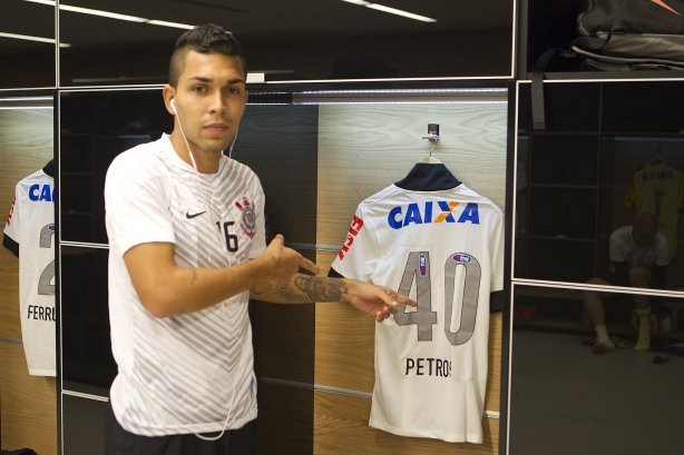 Nos vestiários antes da partida Corinthians x Figueirense/SC, realizada esta tarde na Arena Corinthians, válida pela 5ª rodada do Campeonato Brasileiro de 2014