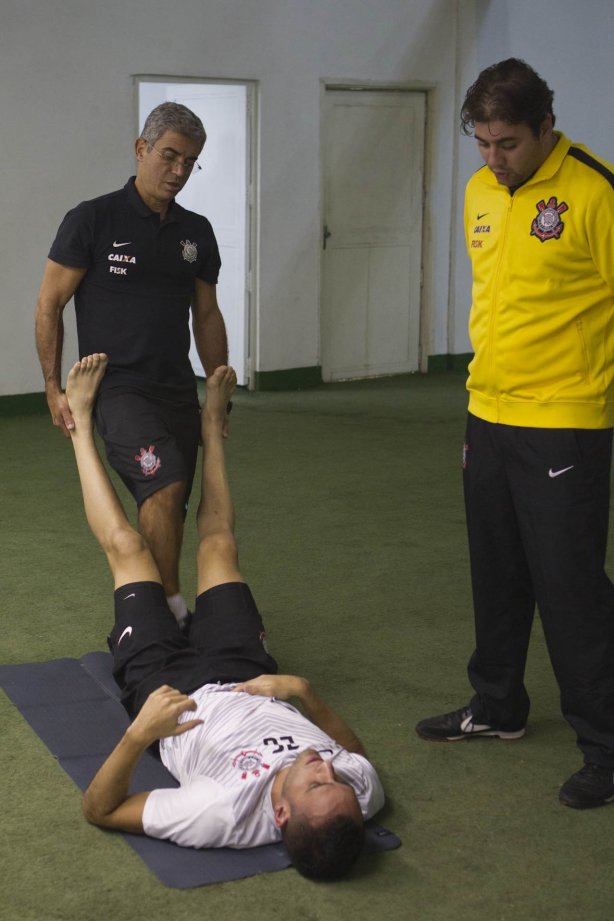 Nos vestiários antes da partida Corinthians x Atlético-PR, realizada esta noite no estádio do Caninde, válida pela 6ª rodada do Campeonato Brasileiro de 2014