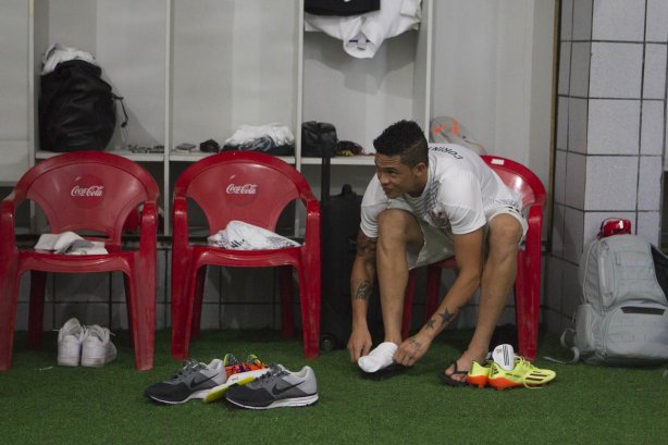 Nos vestiários antes da partida entre Sport/Recife x Corinthians, realizada esta tarde na Ilha do Retiro, válida pela 7ª rodada do Campeonato Brasileiro de 2014