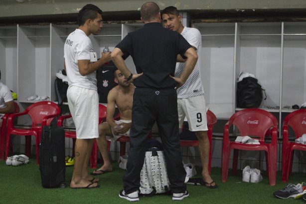 Nos vestiários antes da partida entre Sport/Recife x Corinthians, realizada esta tarde na Ilha do Retiro, válida pela 7ª rodada do Campeonato Brasileiro de 2014