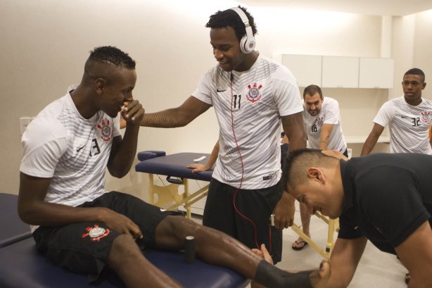 Nos vestiários antes da partida Corinthians x Botafogo, realizada esta tarde na Arena Corinthians, válida pela 9ª rodada do Campeonato Brasileiro de 2014