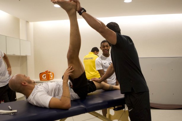 Nos vestiários antes da partida Corinthians x Botafogo, realizada esta tarde na Arena Corinthians, válida pela 9ª rodada do Campeonato Brasileiro de 2014