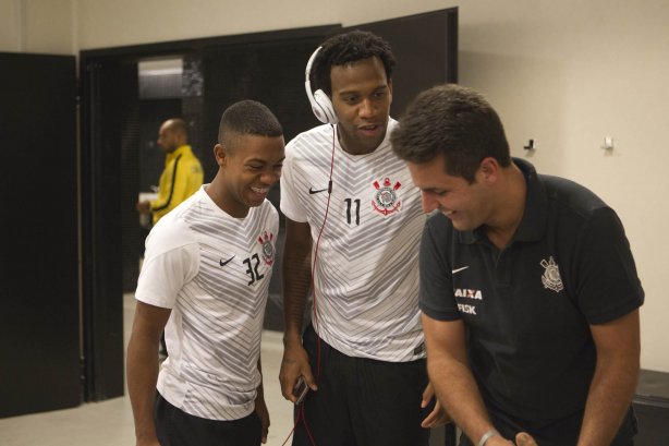 Nos vestiários antes da partida Corinthians x Botafogo, realizada esta tarde na Arena Corinthians, válida pela 9ª rodada do Campeonato Brasileiro de 2014
