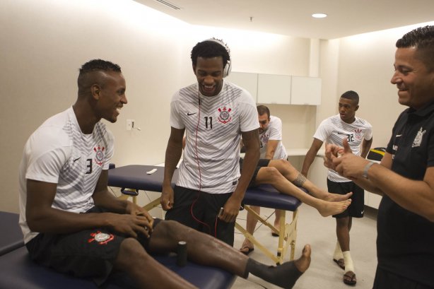 Nos vestiários antes da partida Corinthians x Botafogo, realizada esta tarde na Arena Corinthians, válida pela 9ª rodada do Campeonato Brasileiro de 2014