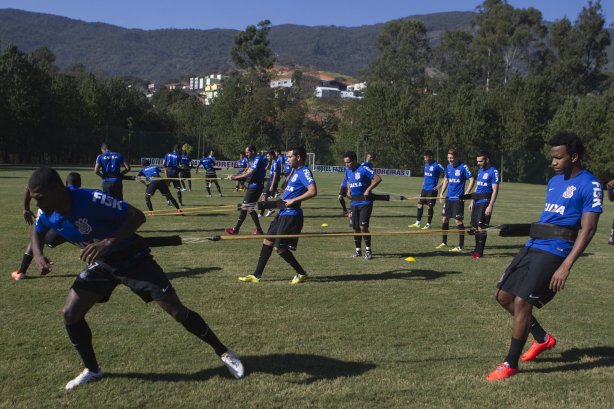 Durante o treino desta manhã no Hotel Fazenda das Amoreiras, na cidade de Extrema/MG. O time faz uma intertemporada preparando-se para o próximo jogo dia 17/07 contra o Internacional/RS, na Arena Corinthians, válido pela 10ª rodada do Campeonato Brasileiro de 2014