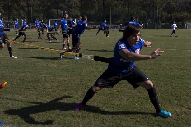 Durante o treino desta manhã no Hotel Fazenda das Amoreiras, na cidade de Extrema/MG. O time faz uma intertemporada preparando-se para o próximo jogo dia 17/07 contra o Internacional/RS, na Arena Corinthians, válido pela 10ª rodada do Campeonato Brasileiro de 2014