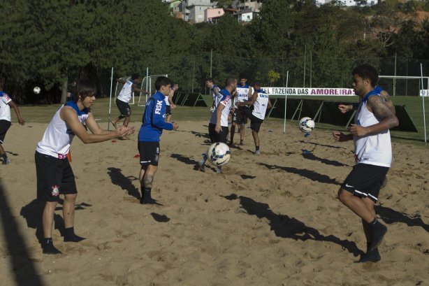 Durante o treino desta tarde no Hotel Fazenda das Amoreiras na cidade de Extrema/MG. O time faz uma intertemporada preparando-se para o próximo jogo dia 17/07 contra o Internacional/RS, na Arena Corinthians, válido pela 10ª rodada do Campeonato Brasileiro de 2014