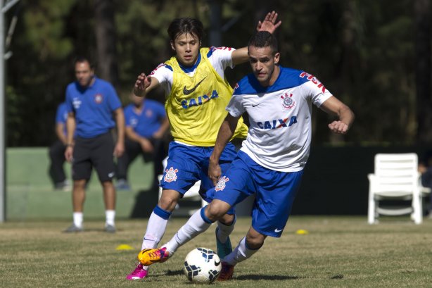 Durante o treino desta manhã no Hotel Fazenda das Amorerias, na cidade de Extrema/MG. O time faz uma intertemporada preparando-se para o próximo jogo dia 17/07 contra o Internacional/RS, na Arena Corinthians, válido pela 10ª rodada do Campeonato Brasileiro de 2014
