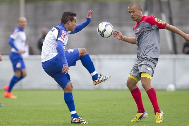 Durante o jogo-treino contra o Audax esta manhã no CT Joaquim Grava, Parque Ecológico do Tiete, zona leste de São Paulo. O próximo jogo da equipe será dia 17/07, contra o Internacional/RS, na Arena Corinthians, válido pela 10ª rodada do Campeonato Brasileiro de 2014