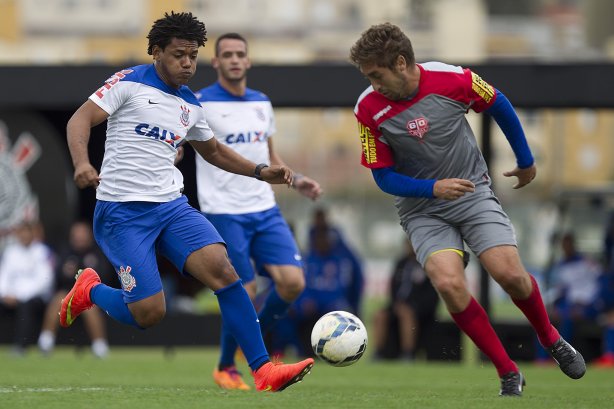 Durante o jogo-treino contra o Audax esta manhã no CT Joaquim Grava, Parque Ecológico do Tiete, zona leste de São Paulo. O próximo jogo da equipe será dia 17/07, contra o Internacional/RS, na Arena Corinthians, válido pela 10ª rodada do Campeonato Brasileiro de 2014
