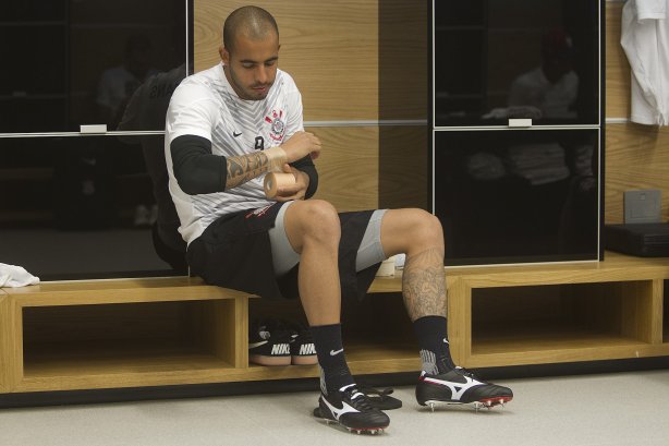 Nos vestiários antes do jogo entre Corinthians x Internacional/RS, realizada esta noite na Arena Corinthians, válida pela 10ª rodada do Campeonato Brasileiro de 2014