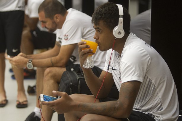 Nos vestiários antes do jogo entre Corinthians x Internacional/RS, realizada esta noite na Arena Corinthians, válida pela 10ª rodada do Campeonato Brasileiro de 2014