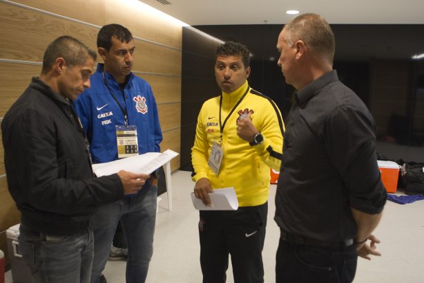 Nos vestiários antes do jogo entre Corinthians x Internacional/RS, realizada esta noite na Arena Corinthians, válida pela 10ª rodada do Campeonato Brasileiro de 2014