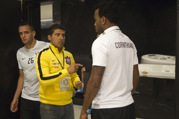 Nos vestiários antes do jogo entre Corinthians x Bahia/BA, realizada esta noite na Arena Corinthians, jogo de ida válido pela Copa do Brasil 2014