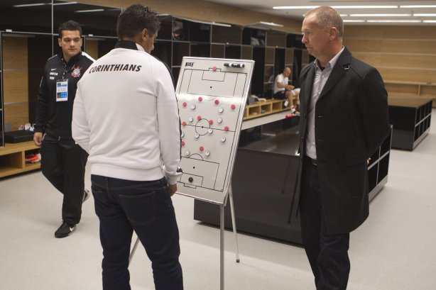 Nos vestiários antes do jogo entre Corinthians x Palmeiras, realizado esta tarde na Arena Corinthians, válido pela 12ª rodada do Campeonato Brasileiro de 2014