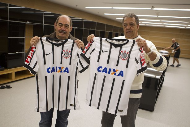 Nos vestiários antes do jogo entre Corinthians x Palmeiras, realizado esta tarde na Arena Corinthians, válido pela 12ª rodada do Campeonato Brasileiro de 2014