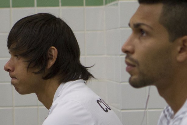 Nos vestiários antes do jogo entre Coritiba x Corinthians realizado esta tarde no estádio Couto Pereira, em Curitiba, válido pela 13ª rodada do Campeonato Brasileiro de 2014