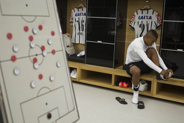 Nos vestiários antes do jogo entre Corinthians x Atlético-MG, realizado esta noite na Arena Corinthians, válido pela 20ª rodada do Campeonato Brasileiro de 2014