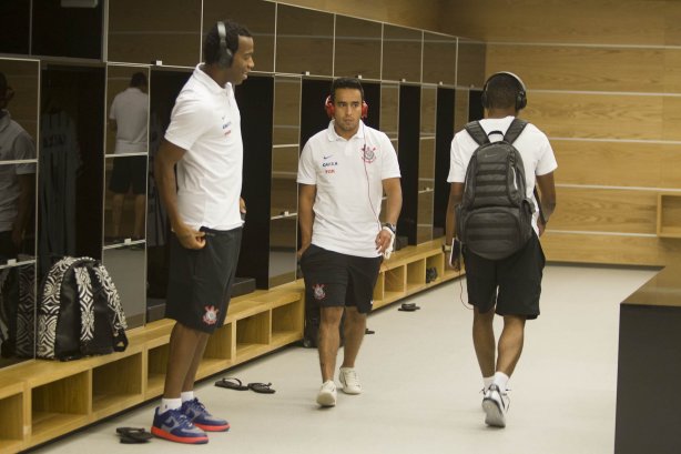 Nos vestiários antes do jogo entre Corinthians x Atlético-MG, realizado esta noite na Arena Corinthians, válido pela 20ª rodada do Campeonato Brasileiro de 2014