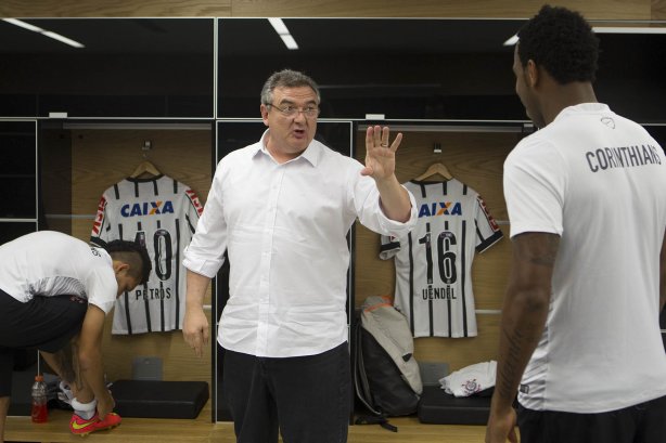 Nos vestiários antes do jogo entre Corinthians x Atlético-MG, realizado esta noite na Arena Corinthians, válido pela 20ª rodada do Campeonato Brasileiro de 2014