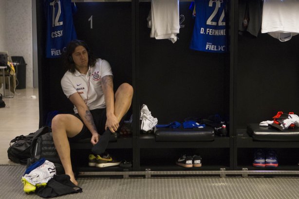 Nos vestiários antes do jogo entre Flamengo x Corinthians, realizado esta tarde no estádio do Maracanã, válido pela 21ª rodada do Campeonato Brasileiro de 2014