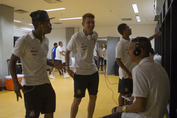 Nos vestiários antes do jogo entre Botafogo x Corinthians, realizado esta noite na Arena Amazônia, válido pela 28ª rodada do Campeonato Brasileiro de 2014