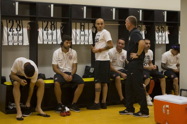 Nos vestiários antes do jogo entre Botafogo x Corinthians, realizado esta noite na Arena Amazônia, válido pela 28ª rodada do Campeonato Brasileiro de 2014