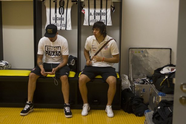 Nos vestiários antes do jogo entre Botafogo x Corinthians, realizado esta noite na Arena Amazônia, válido pela 28ª rodada do Campeonato Brasileiro de 2014