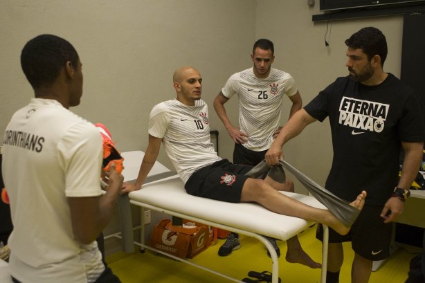 Nos vestiários antes da partida entre Atlético-MG x Corinthians, realizado esta noite no Mineirão, jogo da volta pela Copa do Brasil 2014