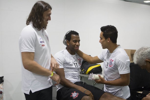 Nos vestiários antes da partida entre Corinthians x Vitoria/BA, realizada esta noite na Arena Pantanal, válida pela 30ª rodada do Campeonato Brasileiro de 2014