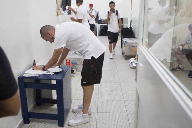 Nos vestiários da partida entre Palmeiras x Corinthians, realizada esta tarde no estádio do Pacaembu, válida pela 31ª rodada do Campeonato Brasileiro de 2014