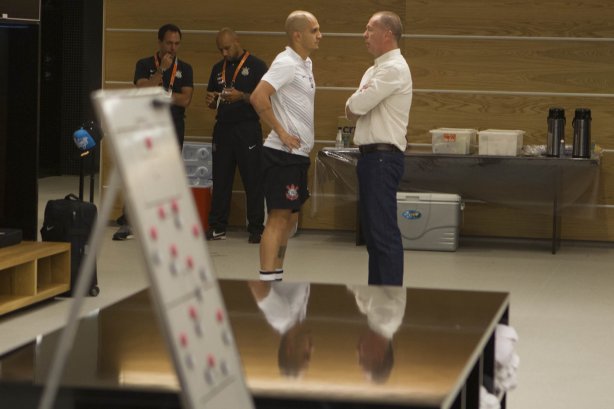 Nos vestiários antes do jogo entre Corinthians x Grêmio, realizado esta tarde na Arena Corinthians, válido pela 36ª rodada do Campeonato Brasileiro de 2014