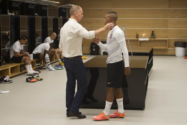 Nos vestiários antes do jogo entre Corinthians x Grêmio, realizado esta tarde na Arena Corinthians, válido pela 36ª rodada do Campeonato Brasileiro de 2014
