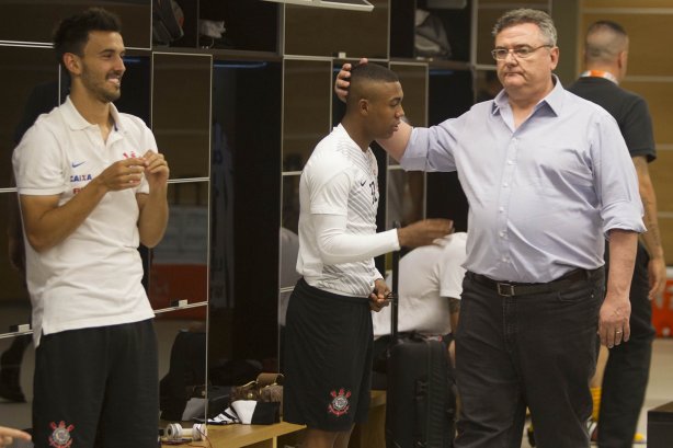 Nos vestiários antes do jogo entre Corinthians x Grêmio, realizado esta tarde na Arena Corinthians, válido pela 36ª rodada do Campeonato Brasileiro de 2014
