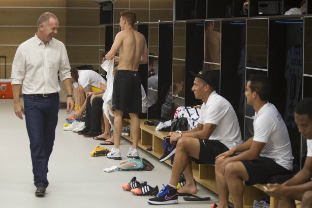Nos vestiários antes do jogo entre Corinthians x Grêmio, realizado esta tarde na Arena Corinthians, válido pela 36ª rodada do Campeonato Brasileiro de 2014