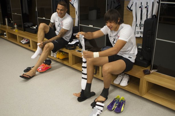 Nos vestiários antes do jogo entre Corinthians x Grêmio, realizado esta tarde na Arena Corinthians, válido pela 36ª rodada do Campeonato Brasileiro de 2014