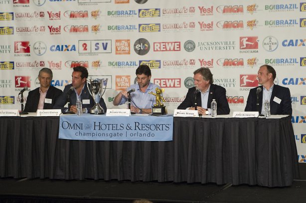 O gerente de futebol Edu Gaspar participa de conferencia de imprensa para apresentação do Florida Cup 2015, antes do treino desta tarde na cidade de Orlando/EUA. O próximo jogo da equipe será amanhã, dia 15/01, no Florida Cup, em Orlando/EUA, contra o Colonia da Alemanha