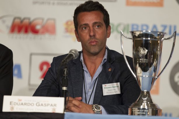 O gerente de futebol Edu Gaspar participa de conferencia de imprensa para apresentação do Florida Cup 2015, antes do treino desta tarde na cidade de Orlando/EUA. O próximo jogo da equipe será amanhã, dia 15/01, no Florida Cup, em Orlando/EUA, contra o Colonia da Alemanha