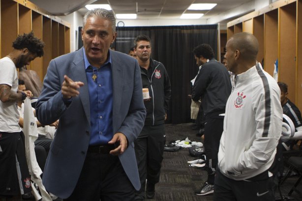 Nos vestiários antes do jogo entre Corinthians/Brasil x Bayer Leverkusen/Alemanha realizado esta tarde no Everbank Field, na cidade de Jacksonville/EUA, válido pela Florida Cup 2015