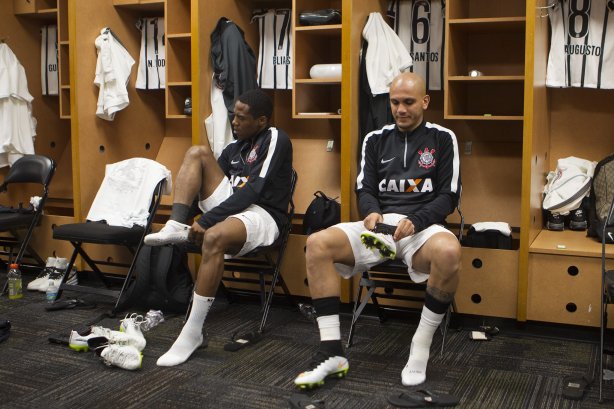 Nos vestiários antes do jogo entre Corinthians/Brasil x Bayer Leverkusen/Alemanha realizado esta tarde no Everbank Field, na cidade de Jacksonville/EUA, válido pela Florida Cup 2015
