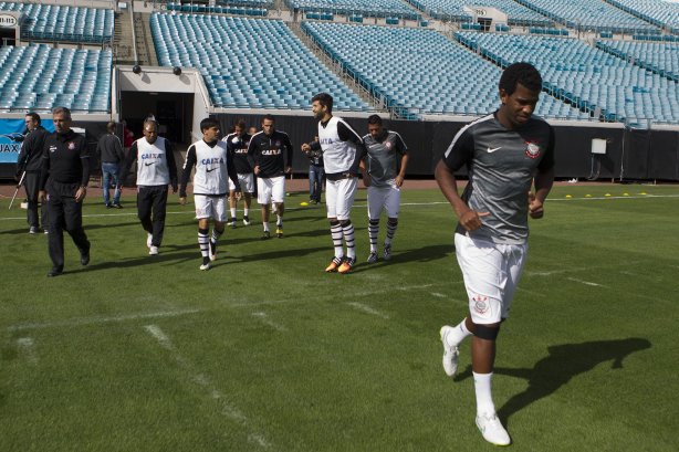 Nos vestiários antes do jogo entre Corinthians/Brasil x Bayer Leverkusen/Alemanha realizado esta tarde no Everbank Field, na cidade de Jacksonville/EUA, válido pela Florida Cup 2015