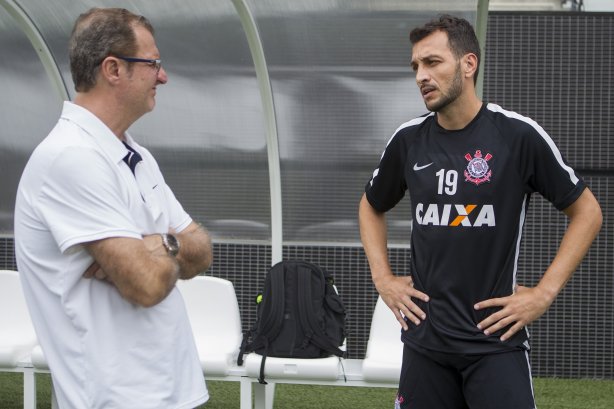 Durante o treino desta tarde na Arena Corinthians, zona leste da cidade. O próximo jogo da equipe será contra o Corinthian Casuals, da Inglaterra, sábado, dia 24/01, na Arena Corinthians, em homenagem ao co-irmão