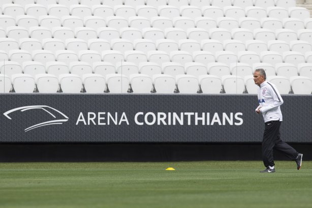 Durante o treino desta tarde na Arena Corinthians, zona leste da cidade. O próximo jogo da equipe será contra o Corinthian Casuals, da Inglaterra, sábado, dia 24/01, na Arena Corinthians, em homenagem ao co-irmão