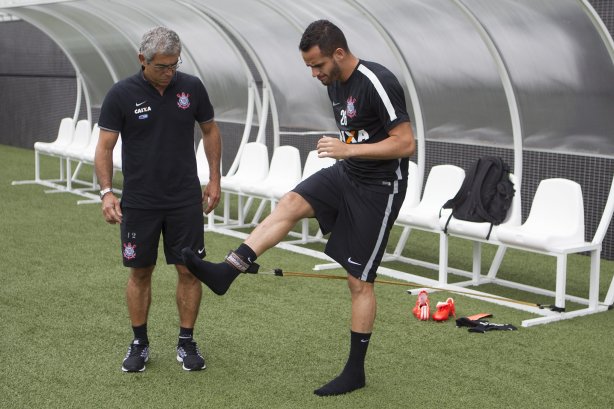 Durante o treino desta tarde na Arena Corinthians, zona leste da cidade. O próximo jogo da equipe será contra o Corinthian Casuals, da Inglaterra, sábado, dia 24/01, na Arena Corinthians, em homenagem ao co-irmão