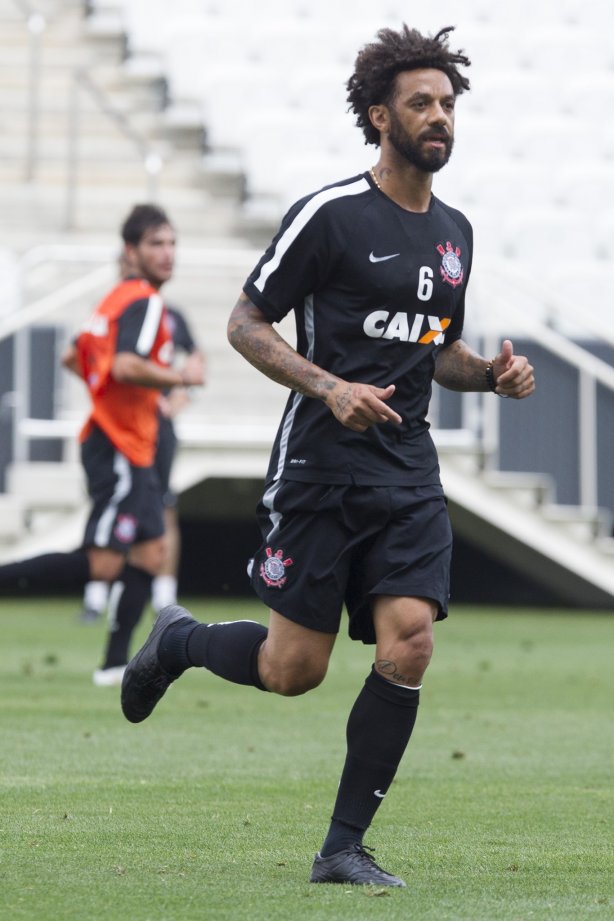 Durante o treino desta tarde na Arena Corinthians, zona leste da cidade. O próximo jogo da equipe será contra o Corinthian Casuals, da Inglaterra, sábado, dia 24/01, na Arena Corinthians, em homenagem ao co-irmão